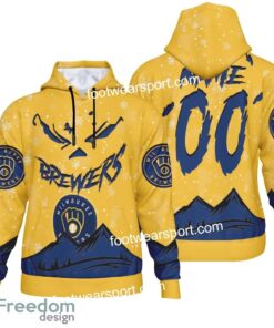 Custom Number And Name Milwaukee Brewers Grinch Face 3D Hoodie, 3D Tshirt, Sweater AOP For Fans Custom Number And Name Milwaukee Brewers Grinch Face 3D Hoodie, 3D Tshirt, Sweater AOP For Fans