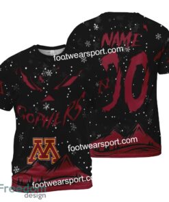 Custom Number And Name Minnesota Golden Gophers Grinch Face 3D Hoodie, 3D Tshirt, Sweater AOP For Fans - NCAA Minnesota Golden Gophers Grinch Face 3D Hoodie, 3D Tshirt, Sweater AOP Custom Number And Name Photo 2
