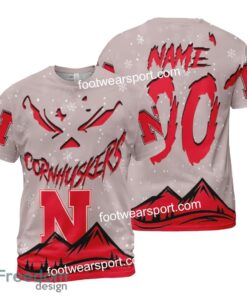 Custom Number And Name Nebraska Cornhuskers Grinch Face 3D Hoodie, 3D Tshirt, Sweater AOP For Fans - NCAA Nebraska Cornhuskers Grinch Face 3D Hoodie, 3D Tshirt, Sweater AOP Custom Number And Name Photo 2