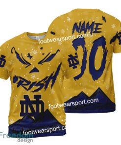 Custom Number And Name Notre Dame Fighting Irish Grinch Face 3D Hoodie, 3D Tshirt, Sweater AOP For Adult - NCAA Notre Dame Fighting Irish Grinch Face 3D Hoodie, 3D Tshirt, Sweater AOP Custom Number And Name Photo 2