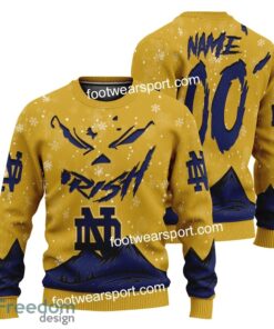 Custom Number And Name Notre Dame Fighting Irish Grinch Face 3D Hoodie, 3D Tshirt, Sweater AOP For Adult - NCAA Notre Dame Fighting Irish Grinch Face 3D Hoodie, 3D Tshirt, Sweater AOP Custom Number And Name Photo 3