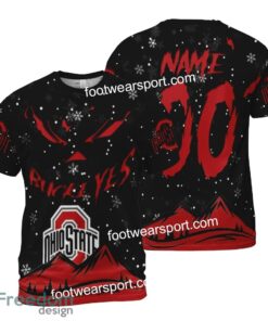 Custom Number And Name Ohio State Buckeyes Grinch Face 3D Hoodie, 3D Tshirt, Sweater AOP For Fans - NCAA Ohio State Buckeyes Grinch Face 3D Hoodie, 3D Tshirt, Sweater AOP Custom Number And Name Photo 2