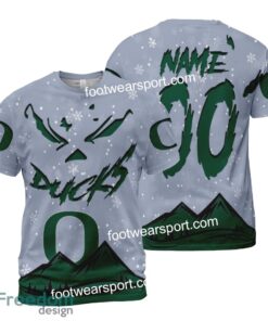 Custom Number And Name Oregon Ducks Grinch Face 3D Hoodie, 3D Tshirt, Sweater AOP For Fans - NCAA Oregon Ducks Grinch Face 3D Hoodie, 3D Tshirt, Sweater AOP Custom Number And Name Photo 2