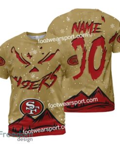 Custom Number And Name San Francisco 49ers Grinch Face 3D Hoodie, 3D Tshirt, Sweater AOP For Men, Women - NFL San Francisco 49ers Grinch Face 3D Hoodie, 3D Tshirt, Sweater AOP Custom Number And Name Photo 2