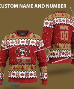 Custom Number And Name San Francisco 49ers Xmas Pattern Ugly Christmas Sweater For Fans
