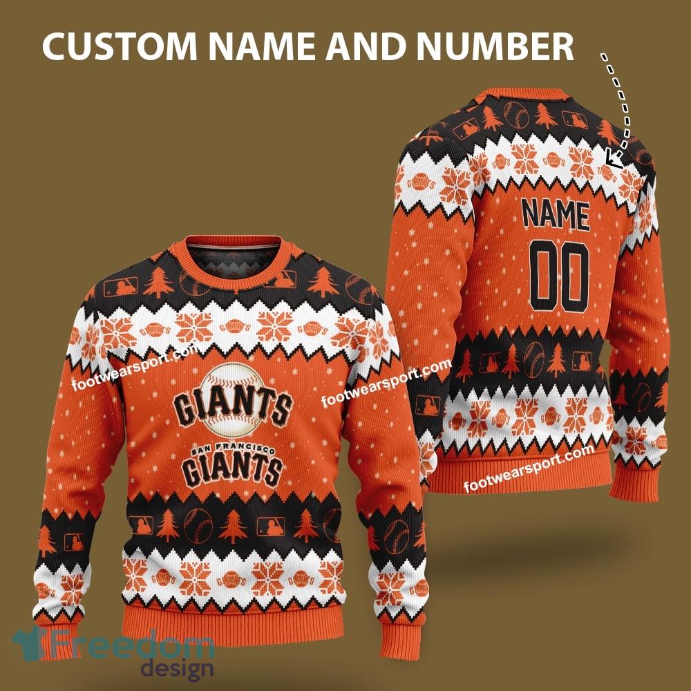 Custom Number And Name San Francisco Giants Logo Pattern Ugly Christmas Sweater For Fans image Custom Number And Name San Francisco Giants Logo Pattern Ugly Christmas Sweater For Fans - Custom Number And Name San Francisco Giants Logo Pattern Ugly Christmas Sweater For Fans