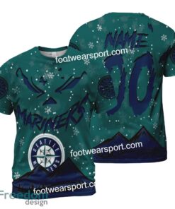 Custom Number And Name Seattle Mariners Grinch Face 3D Hoodie, 3D Tshirt, Sweater AOP For Fans - MLB Seattle Mariners Grinch Face 3D Hoodie, 3D Tshirt, Sweater AOP Custom Number And Name Photo 2