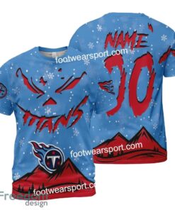 Custom Number And Name Tennessee Titans Grinch Face 3D Hoodie, 3D Tshirt, Sweater AOP Gift Holidays - NFL Tennessee Titans Grinch Face 3D Hoodie, 3D Tshirt, Sweater AOP Custom Number And Name Photo 2