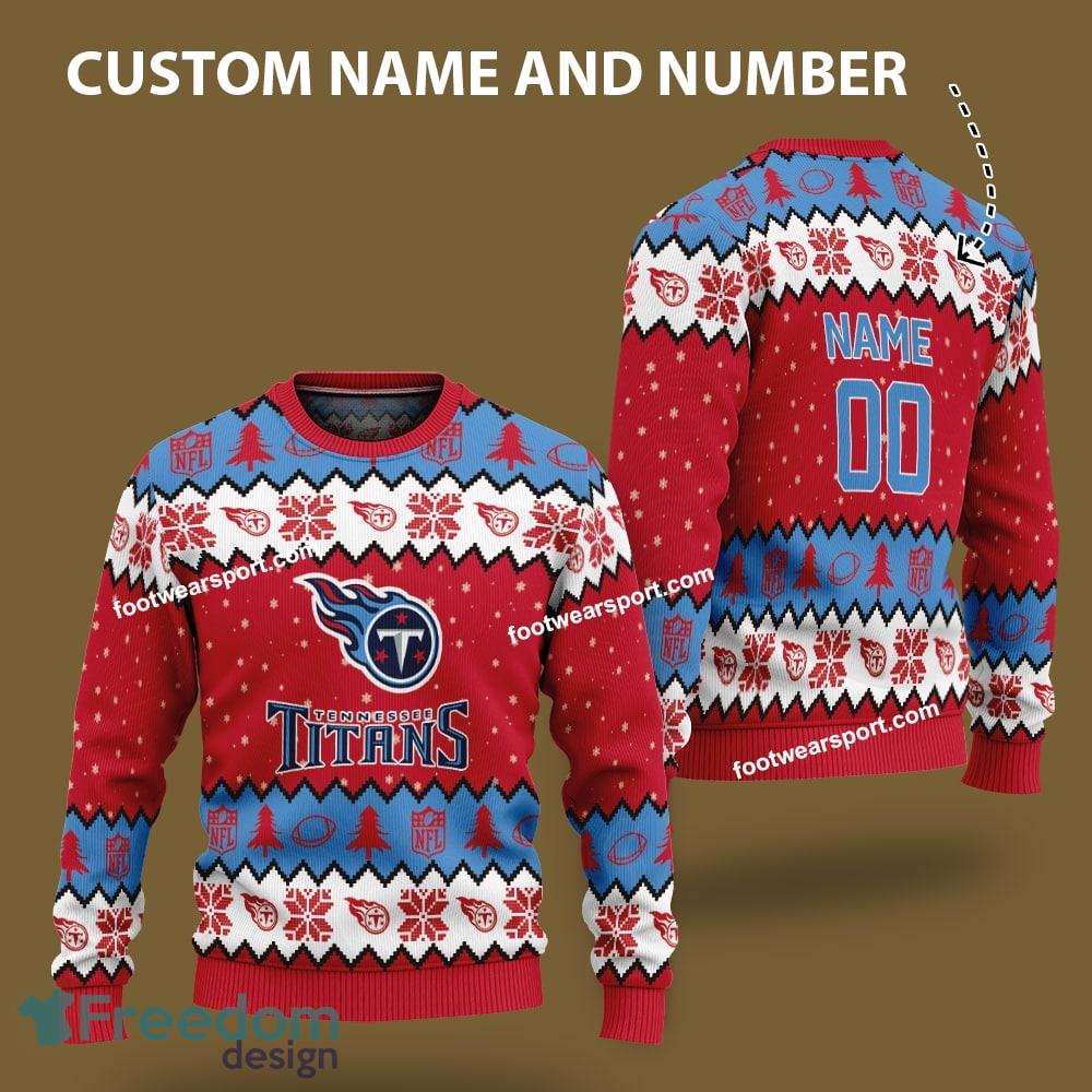 Custom Number And Name Tennessee Titans Xmas Pattern Ugly Christmas Sweater AOP Gift Holidays image Custom Number And Name Tennessee Titans Xmas Pattern Ugly Christmas Sweater AOP Gift Holidays - Custom Number And Name Tennessee Titans Xmas Pattern Ugly Christmas Sweater AOP Gift Holidays