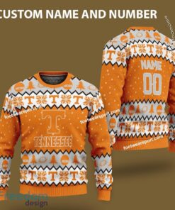 Custom Number And Name Tennessee Volunteers Logo Pattern Knitted Christmas Sweater For Fans