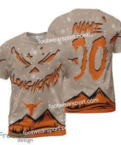 Custom Number And Name Texas Longhorns Grinch Face 3D Hoodie, 3D Tshirt, Sweater AOP For Fans - NCAA Texas Longhorns Grinch Face 3D Hoodie, 3D Tshirt, Sweater AOP Custom Number And Name Photo 2