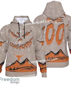 Custom Number And Name Texas Longhorns Grinch Face 3D Hoodie, 3D Tshirt, Sweater AOP For Fans