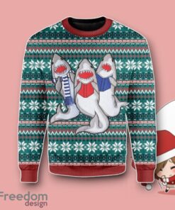 Custom Ugly Shark Christmas Sweater Jumper Unique Gift