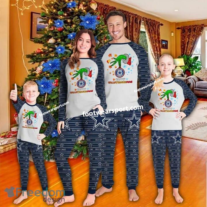 Dallas Cowboys Happy Hallothanksmas Christmas Pajamas Set Family Kid Men Women image Dallas Cowboys Happy Hallothanksmas Christmas Pajamas Set Family Kid Men Women - Dallas Cowboys Happy Hallothanksmas Christmas Pajamas Set Family Kid Men Women