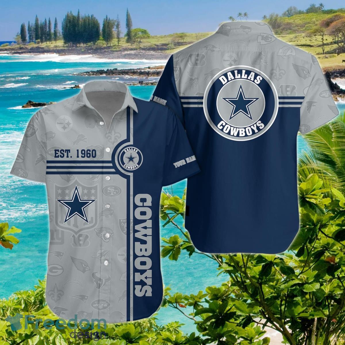 Dallas Cowboys Hawaiian Shirt Custom Name Unique Gift image Dallas Cowboys Hawaiian Shirt Custom Name Unique Gift Product Photo 1