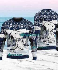 Dallas Cowboys Nfl Snoopy Pine Tree Christmas Ugly Sweater Custom Name