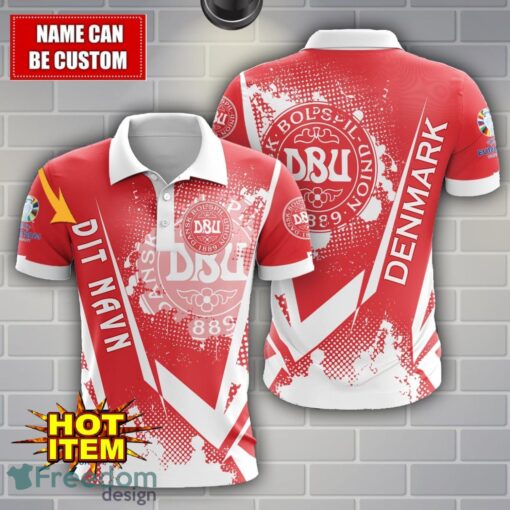 Denmark national football team Limited 3D Polo Shirt Logo Printing For Fans Custom Name Product Photo 1