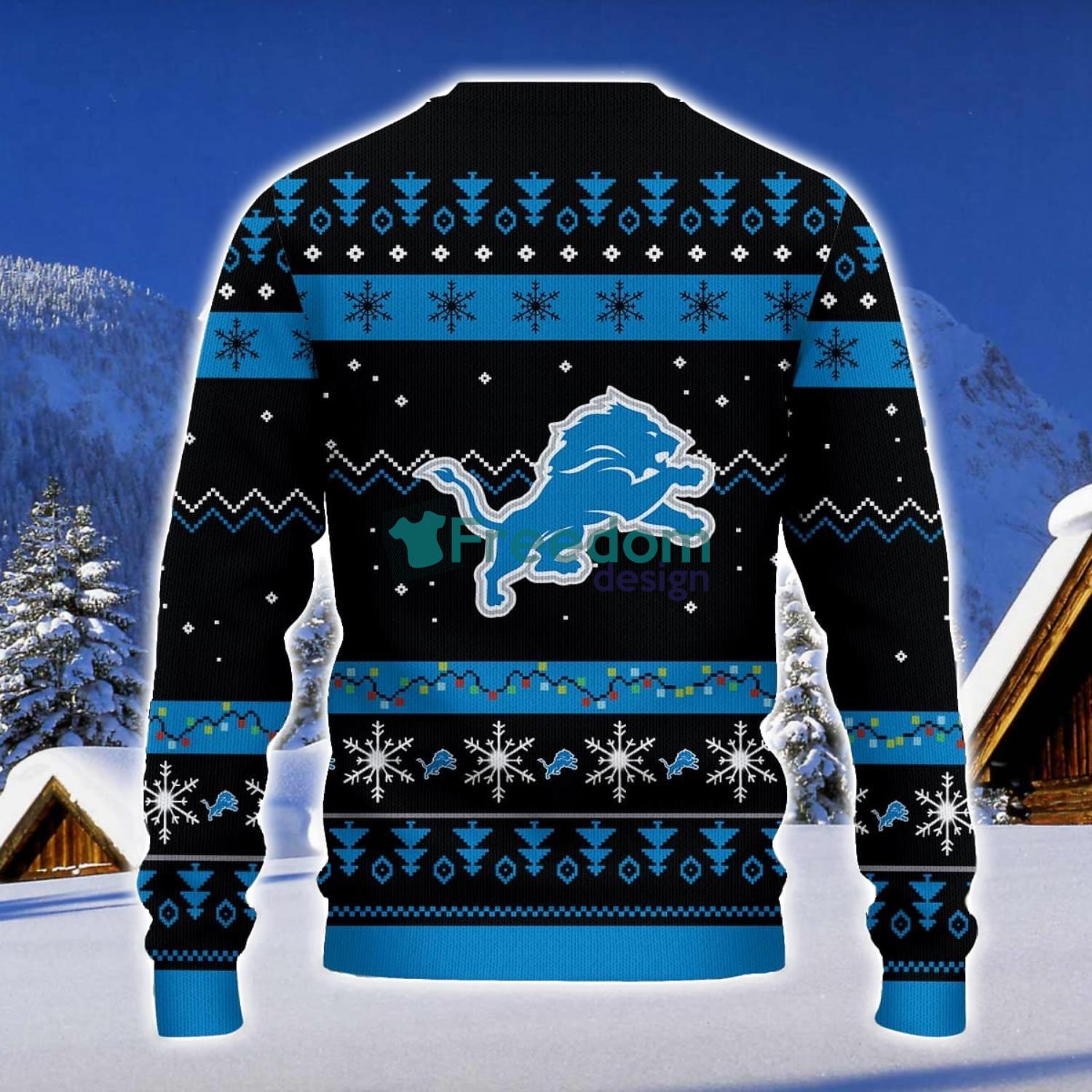 Detroit Lions Santa Claus Ugly Christmas Sweater Christmas Gift 3D Sweater image Detroit Lions Santa Claus Ugly Christmas Sweater Christmas Gift 3D Sweater Product Photo 2