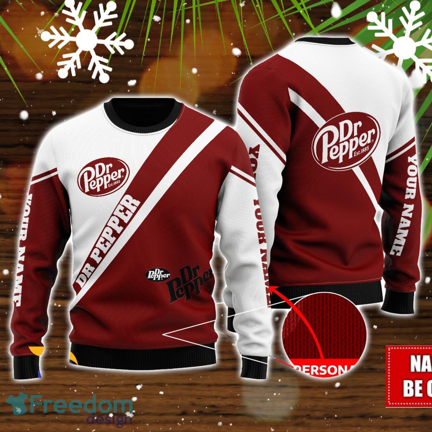 Dr Pepper Personalized All Over Print Sweater Christmas Holiday Gift Men and Women image Dr Pepper Personalized All Over Print Sweater Christmas Holiday Gift Men and Women Product Photo 1