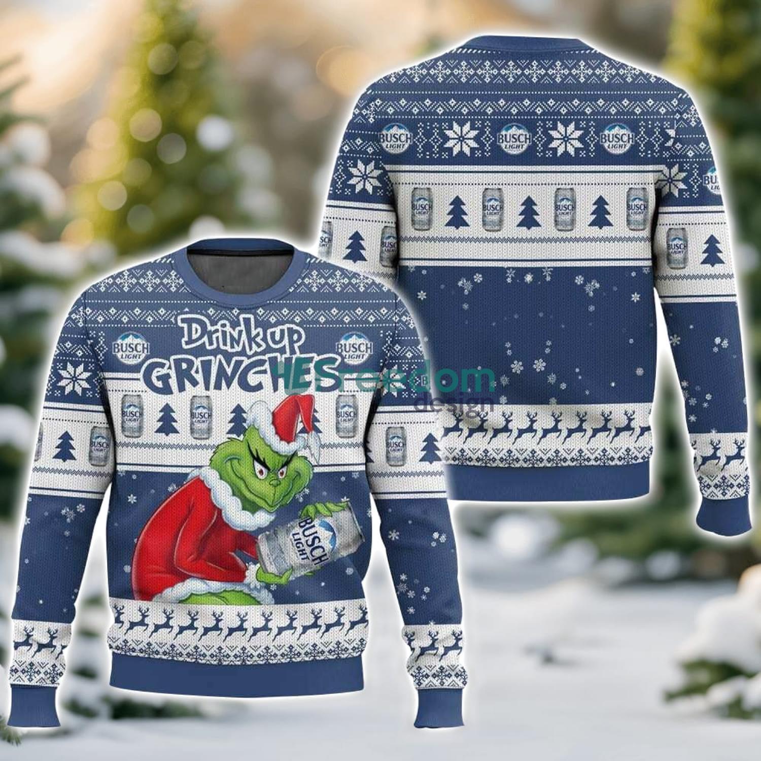 Drink Up Grinches Busch Light 3D Ugly Christmas Sweater For Men And Women Christmas Season Gift image Drink Up Grinches Busch Light 3D Ugly Christmas Sweater For Men And Women Christmas Season Gift Product Photo 1