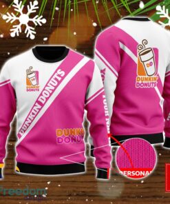 Dunkin Donuts Personalized All Over Print Sweater Christmas Holiday Gift Men and Women