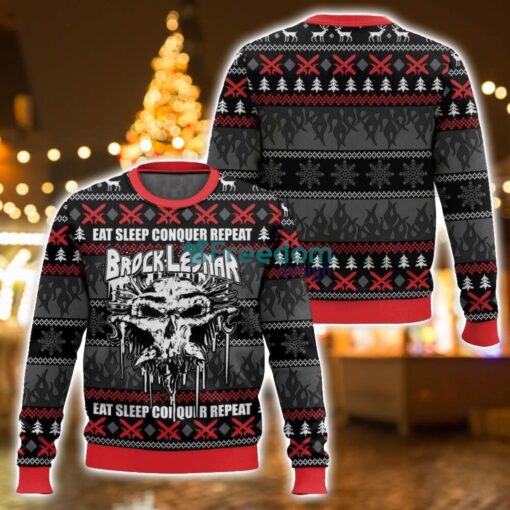 Eat Sleep Conquer Repeat Brock Lesnar 3D Ugly Christmas Sweater Unisex Sweater Christmas Gift Product Photo 1