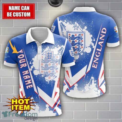 England national football team Limited 3D Polo Shirt Logo Printing For Fans Custom Name Product Photo 1