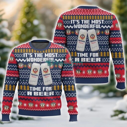 Erdinger It’s the Most Wonderful time for a Beer 3D Ugly Christmas Sweater Unisex Sweater Christmas Gift Product Photo 1