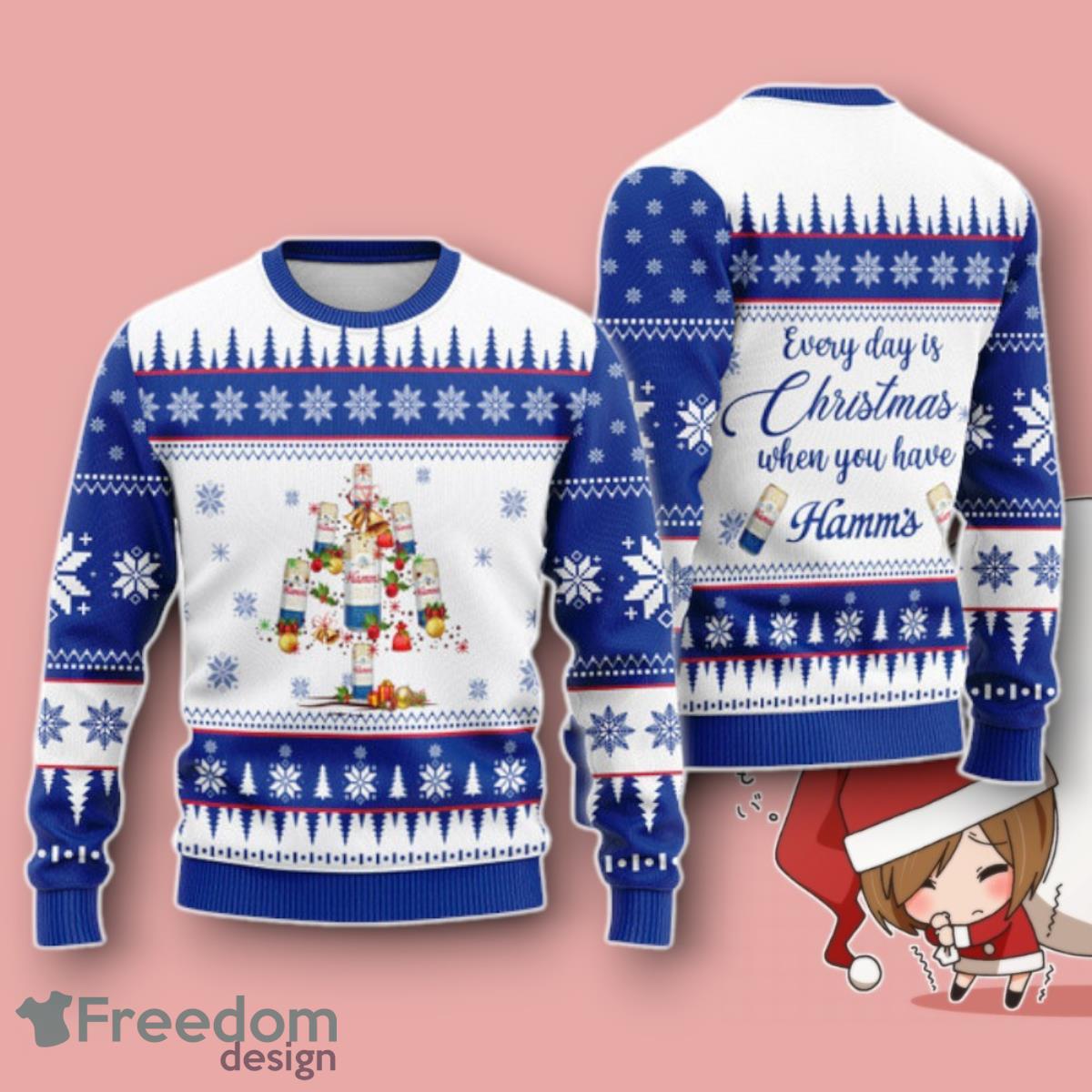 Everyday Is Christmas When Have Hamm’s Beer Ugly Sweater Unique Gift image Everyday Is Christmas When Have Hamm’s Beer Ugly Sweater Unique Gift Product Photo 1
