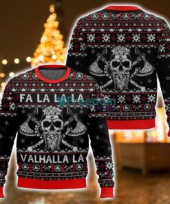 Fa La La Valhalla Viking Skull 3D Ugly Christmas Sweater For Men And Women Christmas Season Gift