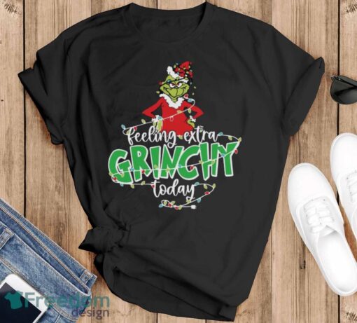 Feeling Extra Grinchy Today Shirt, Funny Christmas Shirt, Grinch Xmas Shirt - Black T-Shirt