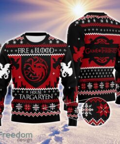 Fire And Blood House Targaryen Arya Stark Game Thrones Ugly Christmas Sweater Holiday Gift