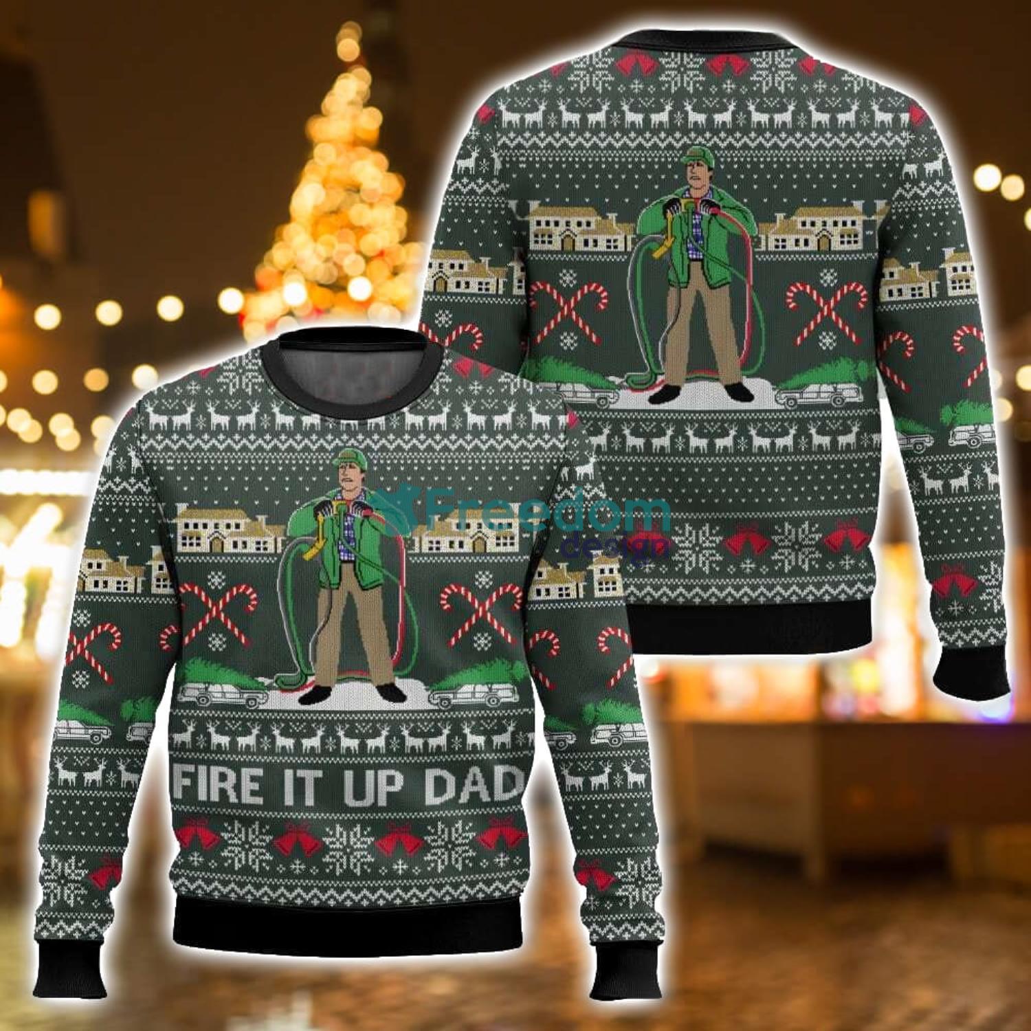 Fire It Up Dad National Lampoon’s Vacation 3D Ugly Christmas Sweater For Men And Women Christmas Season Gift image Fire It Up Dad National Lampoon’s Vacation 3D Ugly Christmas Sweater For Men And Women Christmas Season Gift Product Photo 1