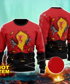 Fireball Cinnamon Whisky Scary Night Halloween Hand Pull Out Halloween 3D Sweater For Men and Women