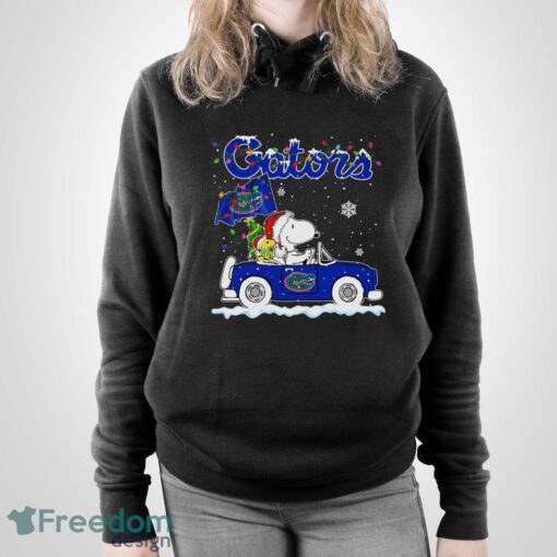 Florida Gators Snoopy And Woodstock Driving Car Shirt Sweatshirt Hoodie - Unisex Pullover Hoodie