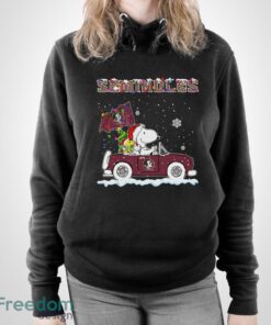 Florida State Seminoles Snoopy And Woodstock Driving Car Shirt Sweatshirt Hoodie - Unisex Pullover Hoodie