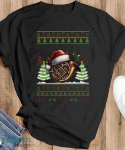 French Horn Christmas Sweatshirt, Ugly Xmas Musicians Hoodie Shirt