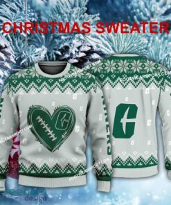 Funny Heart Football Charlotte 49ers Xmas Sweater AOP Gift Holidays