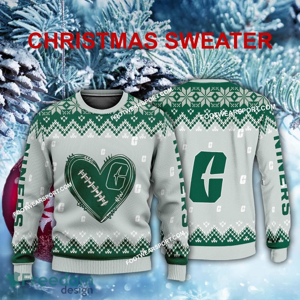 Funny Heart Football Charlotte 49ers Xmas Sweater AOP Gift Holidays image Funny Heart Football Charlotte 49ers Xmas Sweater AOP Gift Holidays - Funny Heart Football Charlotte 49ers Xmas Sweater AOP Gift Holidays