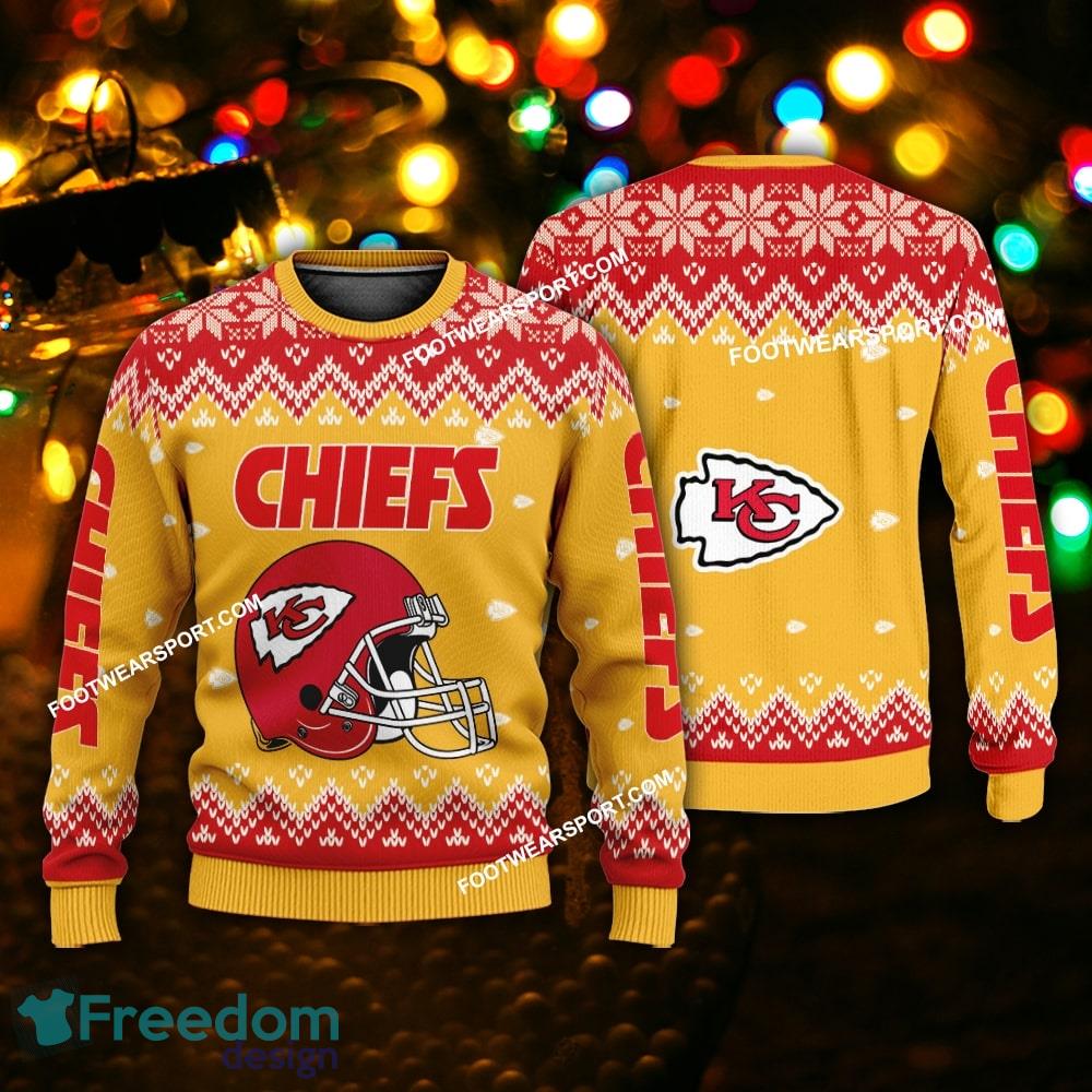 Funny Helmet Kansas City Chiefs Christmas Sweater For Men Women image Funny Helmet Kansas City Chiefs Christmas Sweater For Men Women - Funny Helmet Kansas City Chiefs Christmas Sweater For Men Women