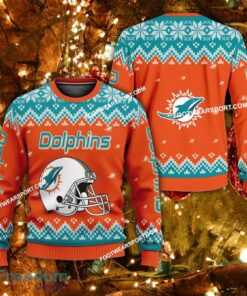 Funny Helmet Miami Dolphins Christmas 3D Sweater Gift Holidays