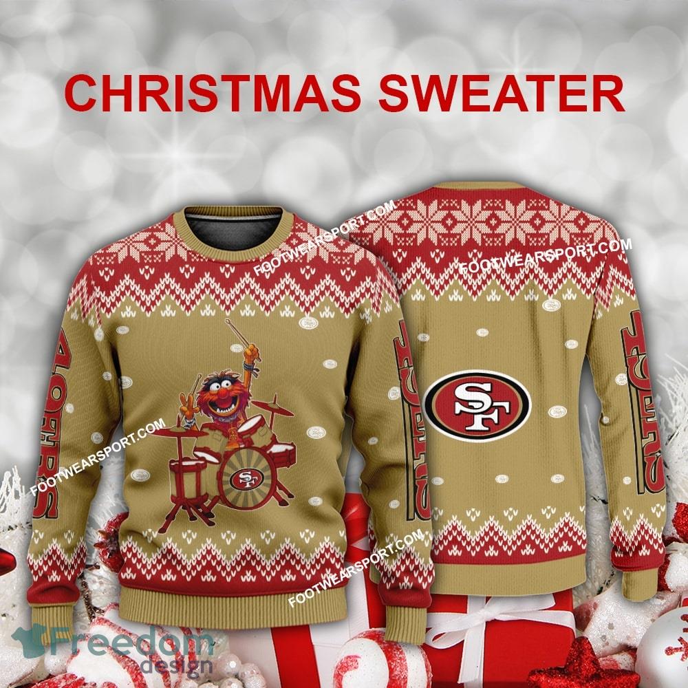 Funny Muppets Play Drums San Francisco 49ers Christmas Sweater Gift For Adult image Funny Muppets Play Drums San Francisco 49ers Christmas Sweater Gift For Adult - Funny Muppets Play Drums San Francisco 49ers Christmas Sweater Gift For Adult