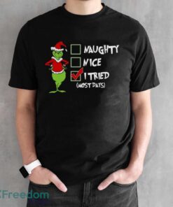 Funny Santa Grinch Shirt, Xmas T-Shirt, Grinch Christmas Shirt - Black Unisex T-Shirt