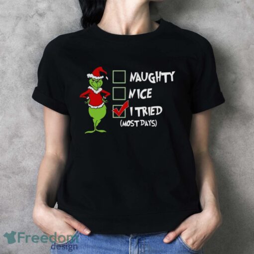 Funny Santa Grinch Shirt, Xmas T-Shirt, Grinch Christmas Shirt - Ladies T-Shirt