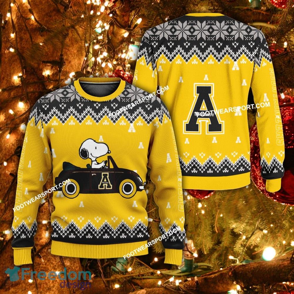 Funny Snoopy Driving Car Appalachian State Mountaineers Xmas 3D Sweater For Men Women image Funny Snoopy Driving Car Appalachian State Mountaineers Xmas 3D Sweater For Men Women - Funny Snoopy Driving Car Appalachian State Mountaineers Xmas 3D Sweater For Men Women