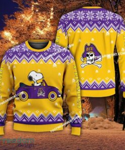 Funny Snoopy Driving Car East Carolina Pirates Xmas Sweater For Men Women