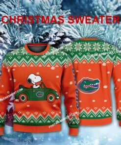 Funny Snoopy Driving Car Florida Gators Christmas Sweater Gift For Adult