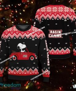 Funny Snoopy Driving Car Louisiana Ragin Cajuns Christmas Sweater Gift Holidays