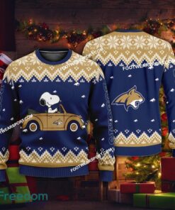 Funny Snoopy Driving Car Montana State Bobcats Christmas 3D Sweater For Men Women