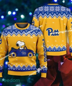 Funny Snoopy Driving Car Pittsburgh Panthers Christmas Sweater For Men Women